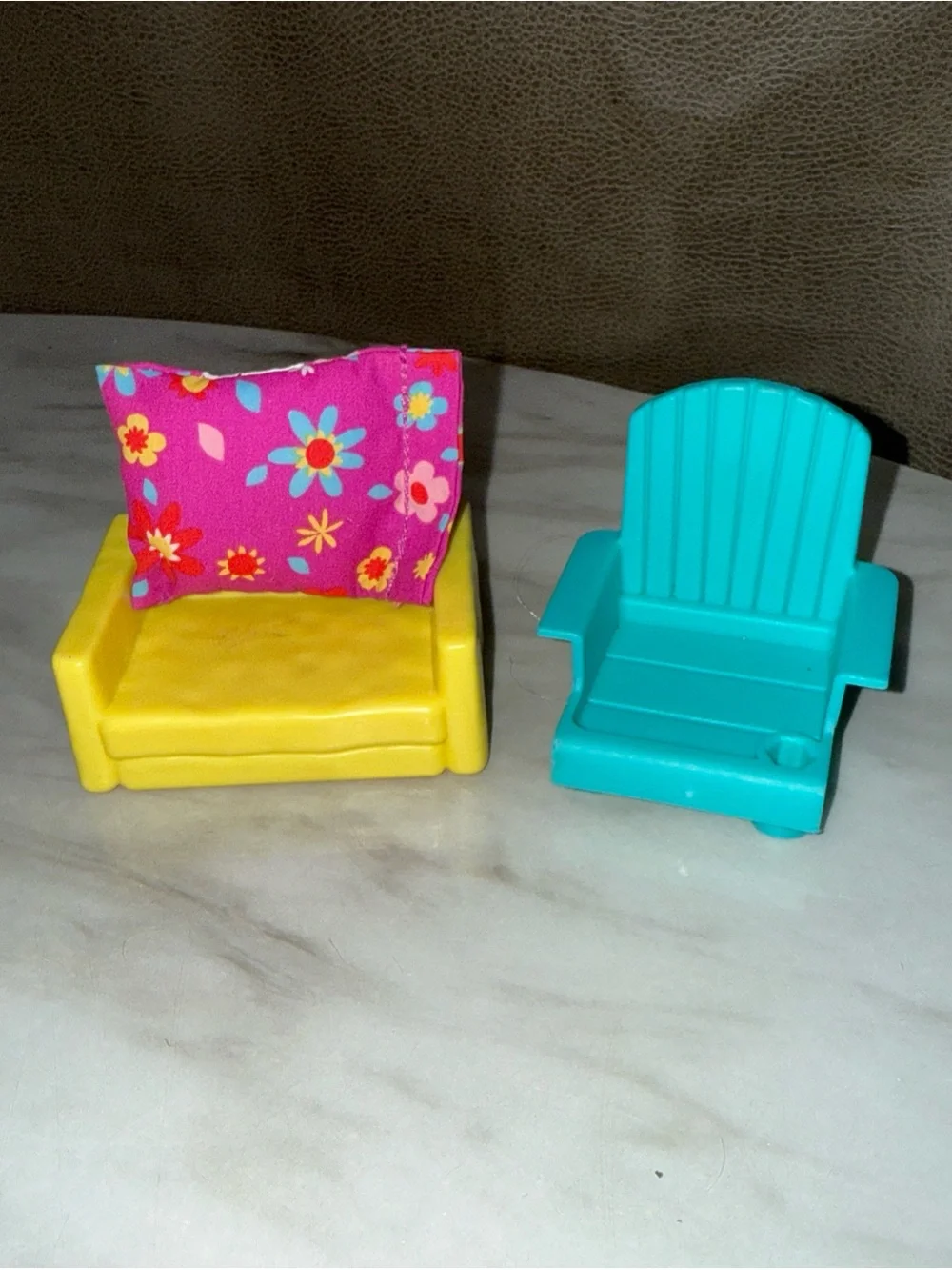 Fisher price furniture and pillow for dollhouse